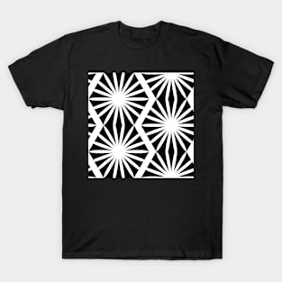 black and white starburst zigzag T-Shirt